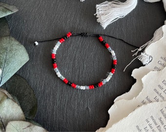 Miyuki Bracelet | red | white | black | Rocailles | lilacflowersshop