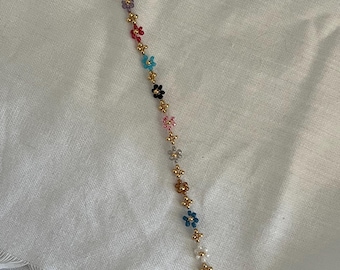 Pulseira de flores inspirada em Taylor | Eras Versão 3 com TS12 | delicada | aço inoxidável em ouro e prata | personalizável | lilacflowersshop