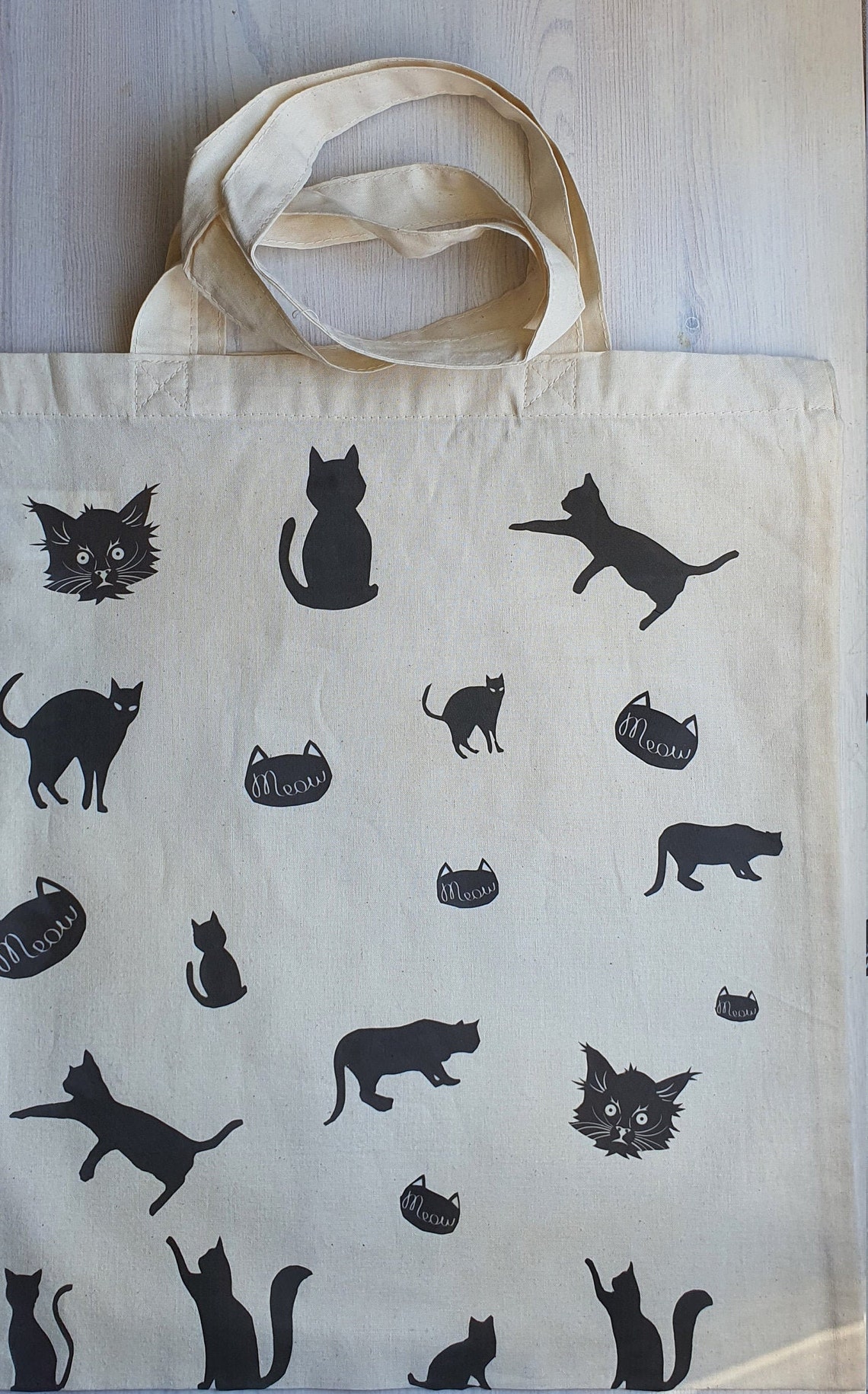 Handmade Cat Tote bag | Etsy