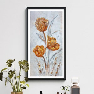 "DIY Kit für die Stickerei mit Perlen auf Leinwand ""Gelber Tulpenblumenstrauß""." Zum Besticken mit Perlen nach dem Schema