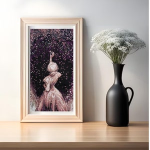 DIY Cross stitch kit (thread) &quot;Wishing Star&quot;, set of tapestries, long stitches, embroidery, counted cross stitch kit, girl with flowers