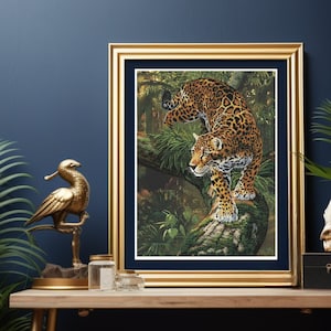 DIY Cross Stitch Kit &quot;Leopard&quot; set of tapestries. needlework, long stitches, embroidery, counted cross. Leopard Cross Stitch. Nova Sloboda