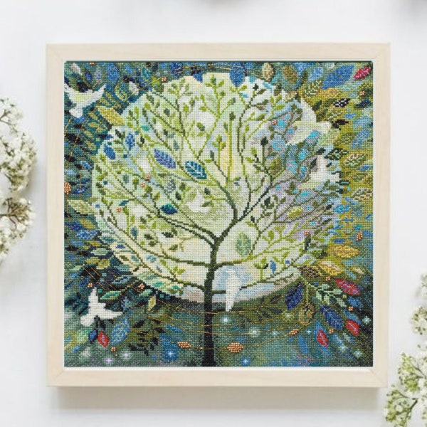 DIY Cross stitch kit (thread) "World tree" Abris Art, beadwork. set of tapestries. needlework, long stitches, embroidery, counted cross