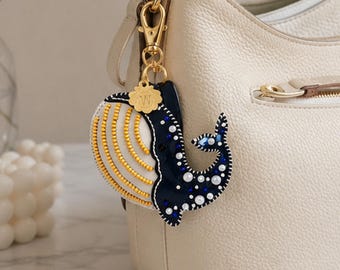 Whale Bag Charm Beading Kit, DIY Ocean Purse Accessory Gift for Sea Lovers
