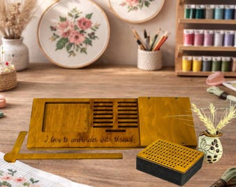 カスタマイズ可能な裁縫道具収納オーガナイザー、刺繍キーパー、木箱