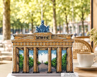 Brandenburger Tor broderikit, fristående Berlin landmärkesmodell på plastduk