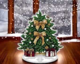 DIY-broderikit med pärlmotiv till julgranen, handgjord julgransprydnad
