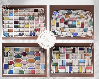 Wooden bead organizer with clear acrylic lid/Compact and convenient box/Box for embroidery with beads. Bead holder/Bead embroidery accessory