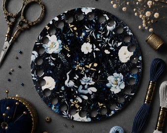 Night Flowers Floss Organizer Set Wooden Thread Holder Four Shapes Embroidery Gift Collection