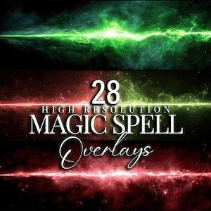 Magic Spell Overlays for Cosplay | Wizard Duel Light FX & Wand Energy Beams | Fantasy VFX Pack | Red and Green Magic Photo Effects