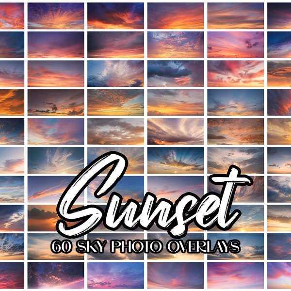 Sky Photo Overlays, 60 High-Resolution Skies, Realistic Sky, Sky Photoshop, Nature sky, Sky Overlays, Romantic skies, Photoshop Overlays