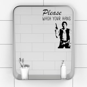Star Wars Han Solo SVG / Lávate las manos / Lávate las manos / Decoración del baño / Solo archivo digital