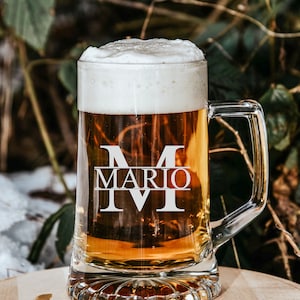 Monogram | engraved beer glass #7