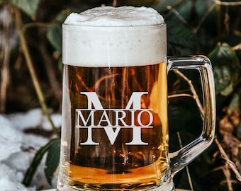 Monogramm | graviertes Bierglas #7