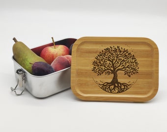Baum des Lebens | Brotdose personalisiert, Brotdose Kinder, Brotdose Edelstahl, Lunchbox, Personalisierte Lunchbox für Kinder #12