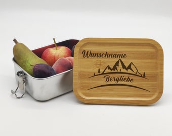 Bergliebe mit Wunschname | Brotdose personalisiert, Brotdose Kinder, Brotdose Edelstahl, Lunchbox, Personalisierte Lunchbox für Kinder #8