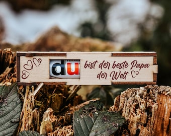 Du bist der beste Papa der Welt | gravierte Schokoriegel Geschenkbox inkl. Duplo | kleine Aufmerksamkeit #38