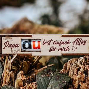 Papa du bist einfach Alles für mich | gravierte Schokoriegel Geschenkbox inkl. Duplo | kleine Aufmerksamkeit #36