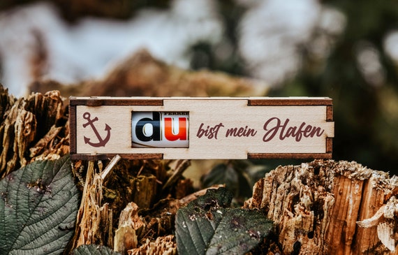 Du bist mein Hafen | gravierte Schokoriegel Geschenkbox inkl. Duplo | kleine Aufmerksamkeit #55