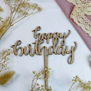 Happy Birthday | Caketopper/Tortentopper | Verschiedene Farben und Materialien erhältlich #9