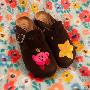 Kirby Star / Birkenstock Boston Clog Dupes / Cute Custom Shoes 