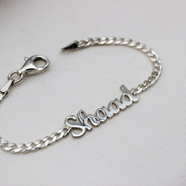 Minimalist Name Bracelet, Name Bracelet, Tiny Name Bracelet, Gift For Her, Sterling Silver, Christmas Gift, Mother's Day Gift, Black Friday