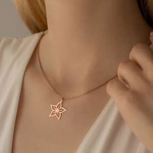 Star Necklace, Star Rose Gold necklace, Rose Necklace, Gift For Her, 925k Silver, Minimalist Necklace, Mothers Day Gift, Celestial Jewelry