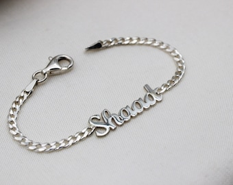Sterling Silver Name Bracelet: Personalized Dainty Jewelry