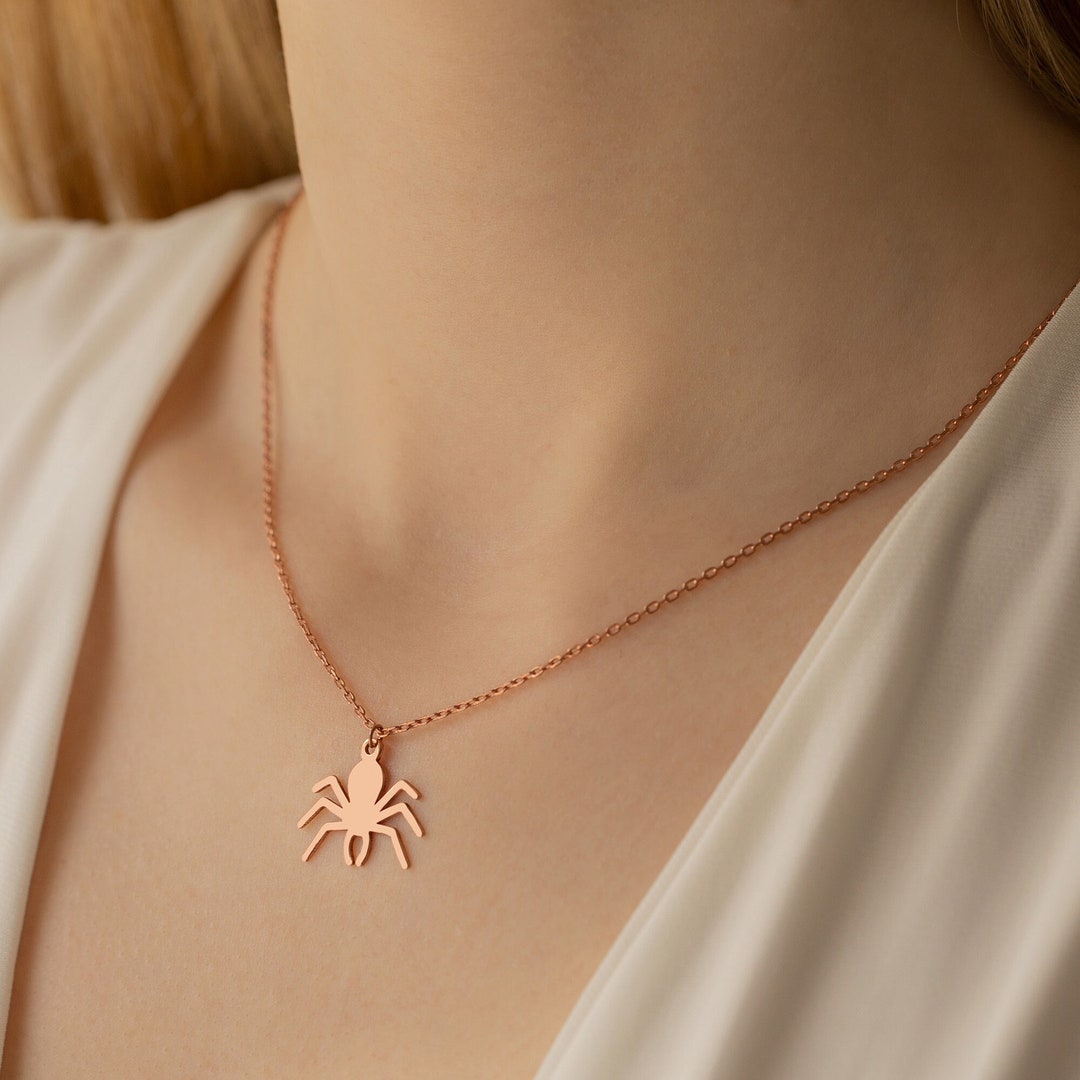 Spider Pink Gold Necklace