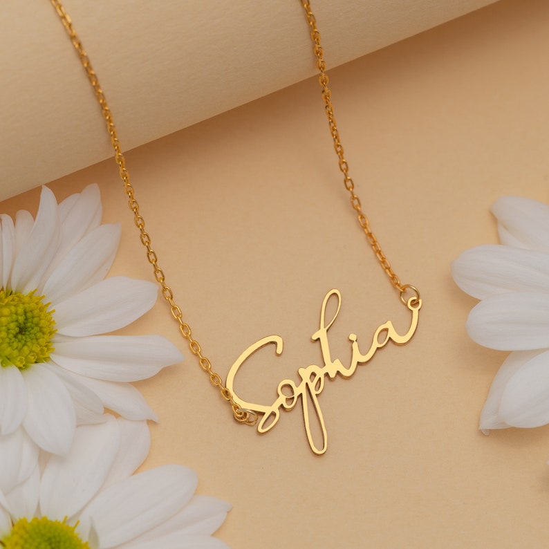Vertical Name Necklace, Rose Gold Necklace, Personalized Name Necklace, Gift for Her, 925