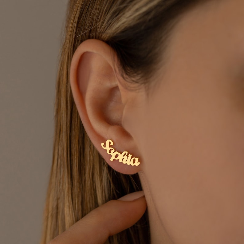 Personalized Earring, Minimalist Name Earring, Name Earrings, Gift for