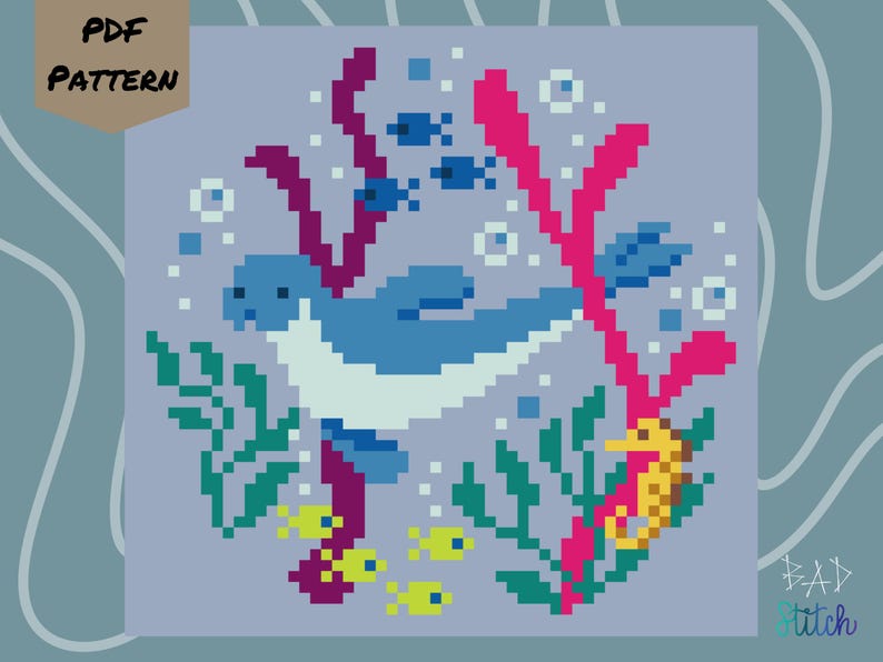 Harbor Seal Cross Stitch Pattern, COSMO Nautical Sea Ocean Beach Nature ...