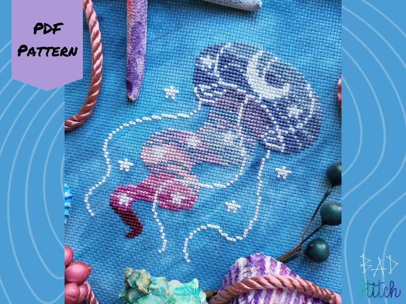 Cosmic Jellyfish from Badstitched on Etsy
