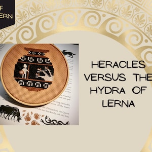 Greek Amphoras Cross Stitch Pattern, Heracles Hydra, Odyssey, Siren, Pegasus, Greek mythology bundle, grecian art, fantasy needlework image 4