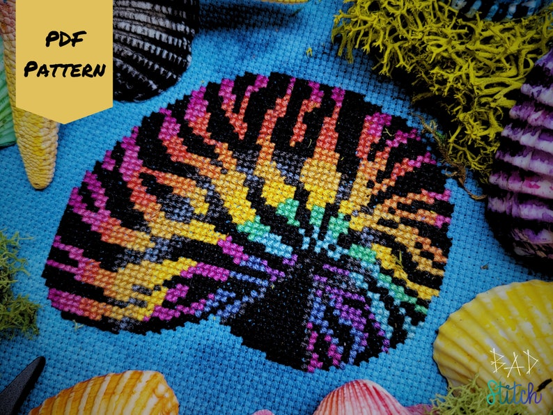 Rainbow Nautilus Cross Stitch Pattern, Beginner Craft, Nautical Art ...