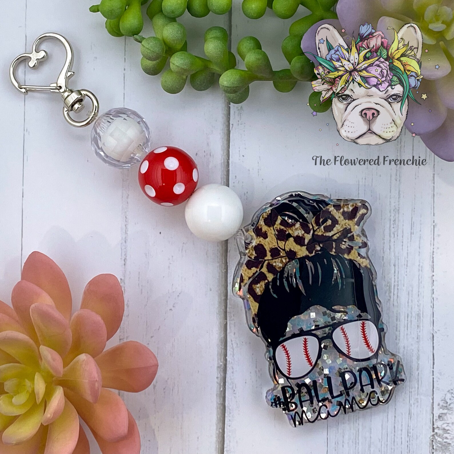 Glitter Ballpark Mama Keychain Baseball Mama Keychain Sports Etsy
