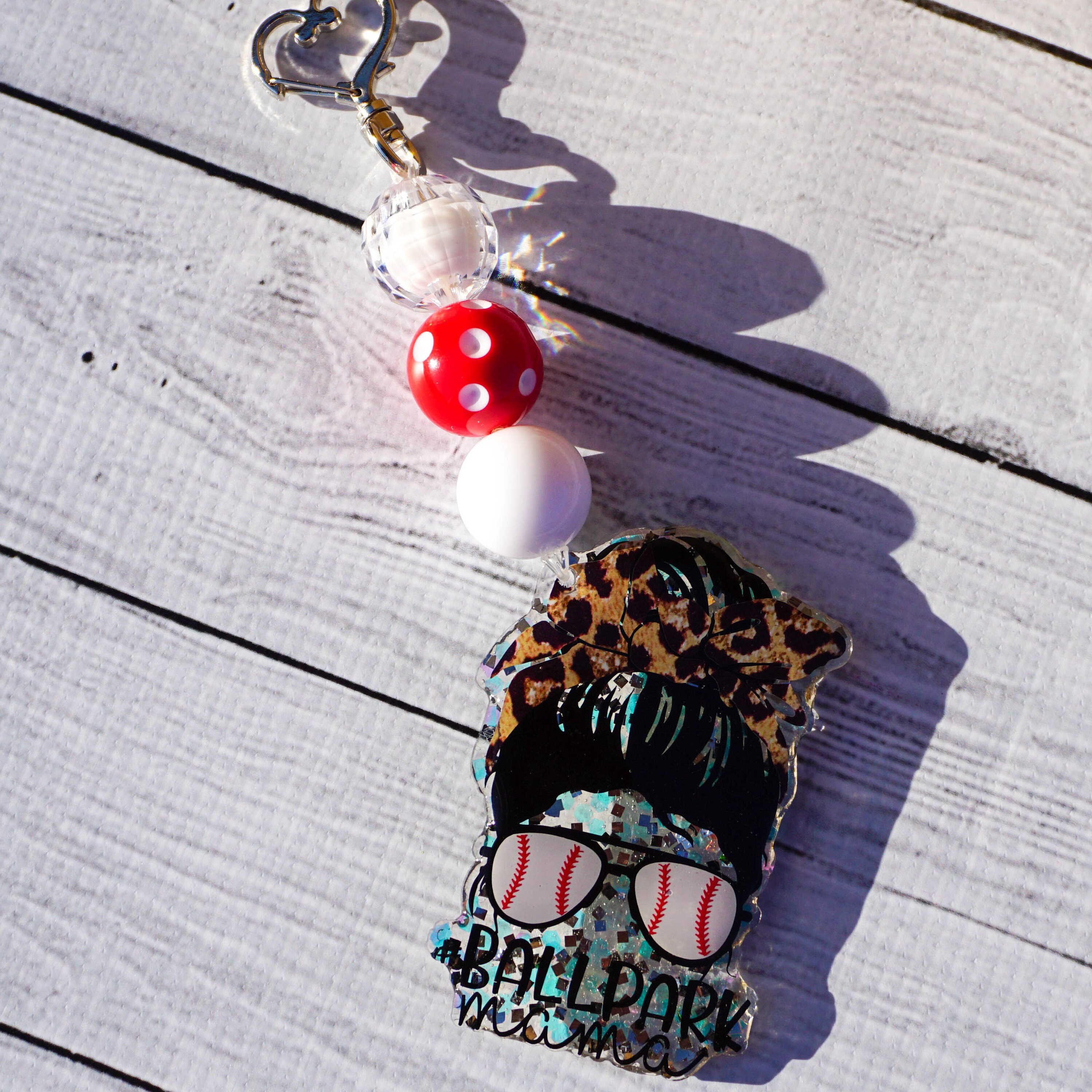 Glitter Ballpark Mama Keychain Baseball Mama Keychain Sports Etsy