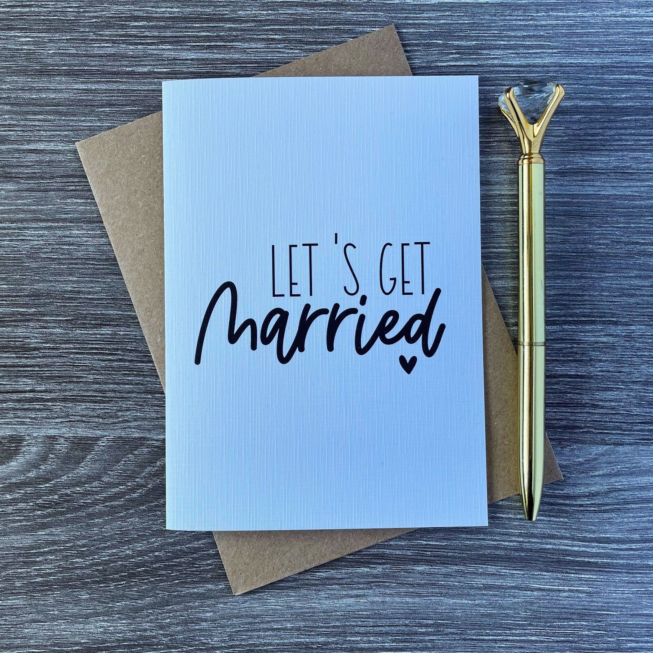 Lets Get Married card wedding day card for fiancé wife Etsy