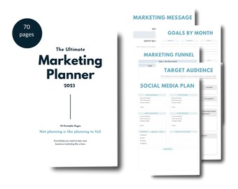 Marketing Planner | Marketing strategy | Marketing Plan | Marketing Template | Social Media Marketing