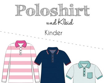 Polo shirt and dress children - Paper pattern of thread beetle - Gr. 74 - 164 on paper sheet