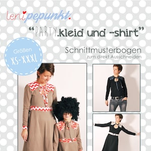 PARTY.kleid - Papierschnittmuster von leni pepunkt. - Gr. XS- XXXL auf Papierbogen