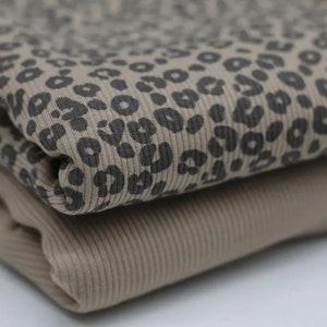 Ribstrick Jersey LEO DUNKELBEIGE ab 50 cm Stoffpaket