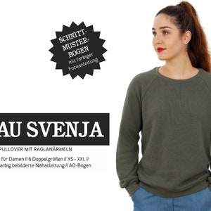 Mrs. SVENJA sweater with raglan sleeves - paper pattern by Studio Schnittreif - size XS- XXL on A0 sheet