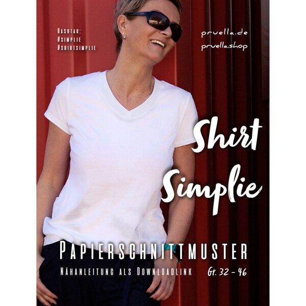 Shirt Simplie - Paper Pattern by Pruella - Size 32 - 46