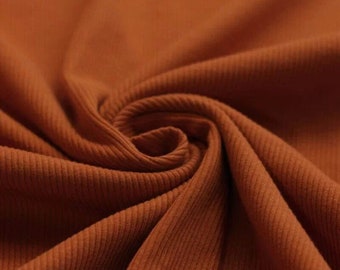 Ribstrick Jersey in Cognac - ab 50 cm