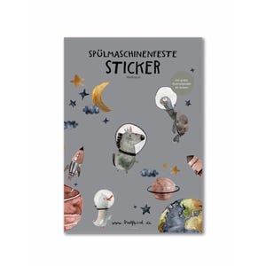 Halfbird spülmaschinenfeste Aufkleber WELTRAUM