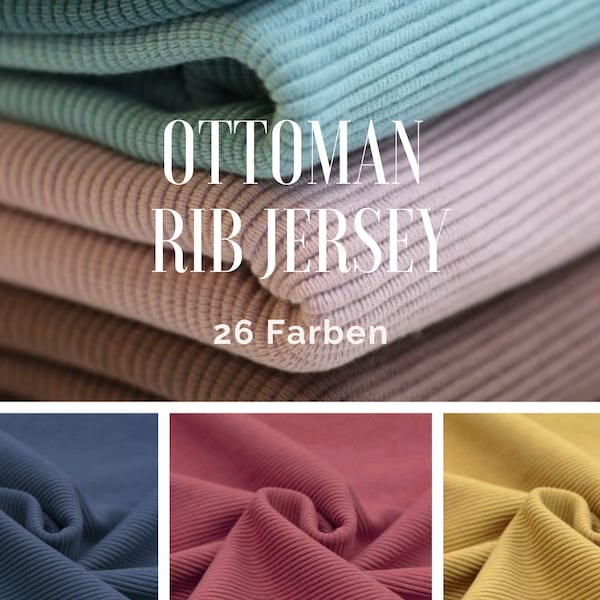 OTTOMAN Rib Jersey in 26 Farben - ab 50 cm