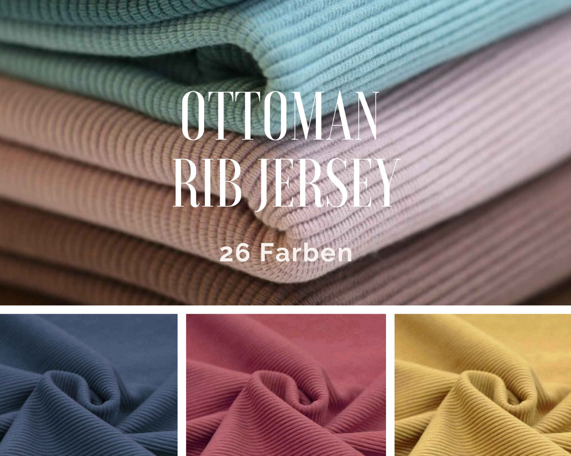 Ottoman Jersey - European Import - Oeko-Tex® - Ecru Ottoman Jersey - European Import - Oeko-Tex® - Ecru
