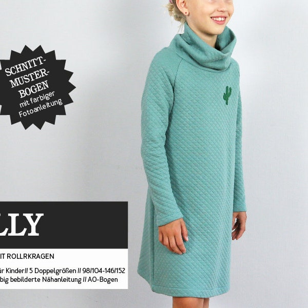 POLLY Sweatkleid mit Rollkragen - Papierschnittmuster von Studio Schnittreif - Gr. 98/104 - 146/152 A0-Bogen