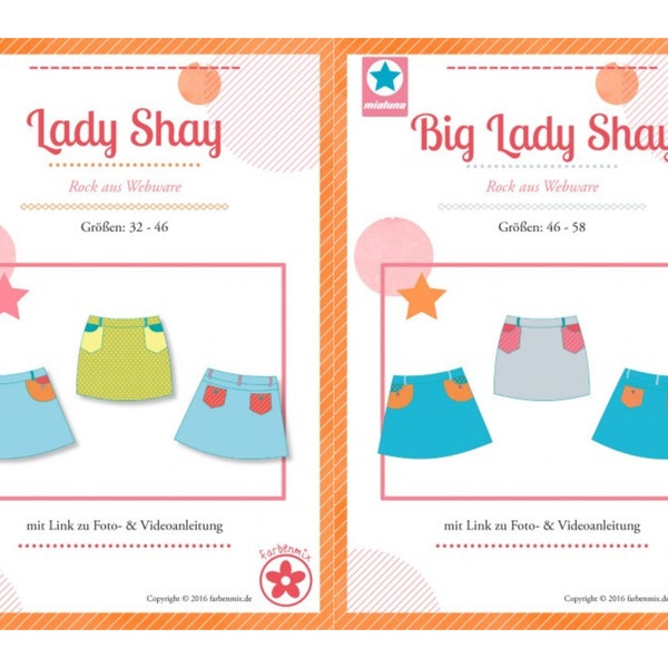 Damenrock Lady SHAY oder Big Lady SHAY - Papierschnittmuster von miaLuna - Gr. 32 - 46 / Gr. 46 - 58